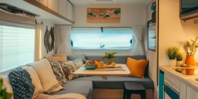 cozy living space modern caravan dusk 1