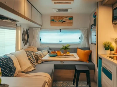 cozy living space modern caravan dusk 1